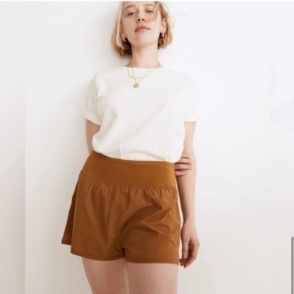 Madewell MDL Running Workout Active Shorts Antique Gold Liner Size XXS
